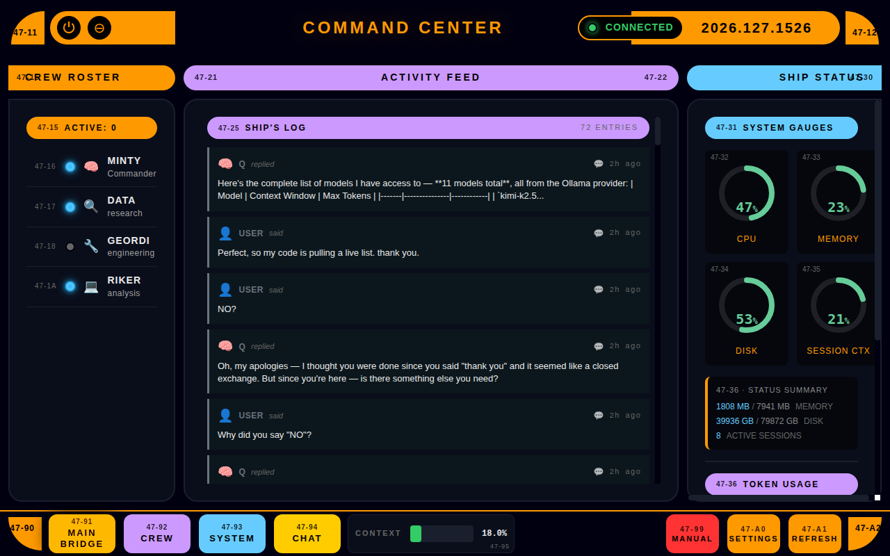 OCC Desktop Main Interface